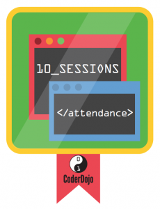 10 Sessions Attendance CoderDojo Badge